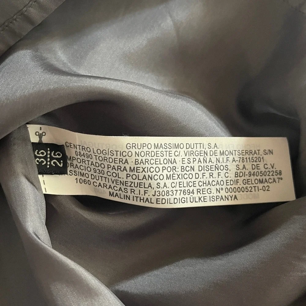Massimo Dutti Classic Pleated Skirt, Gray and Black, Midi, Lined, Preppy, career
